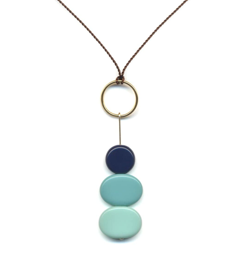 Irk Jewelry I. Ronni Kappos N1842 Blue Stacked Rocks Necklace