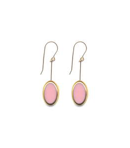 E1533 Pink Oval Earrings