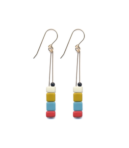 E1816 Stacked Square Drop Earrings