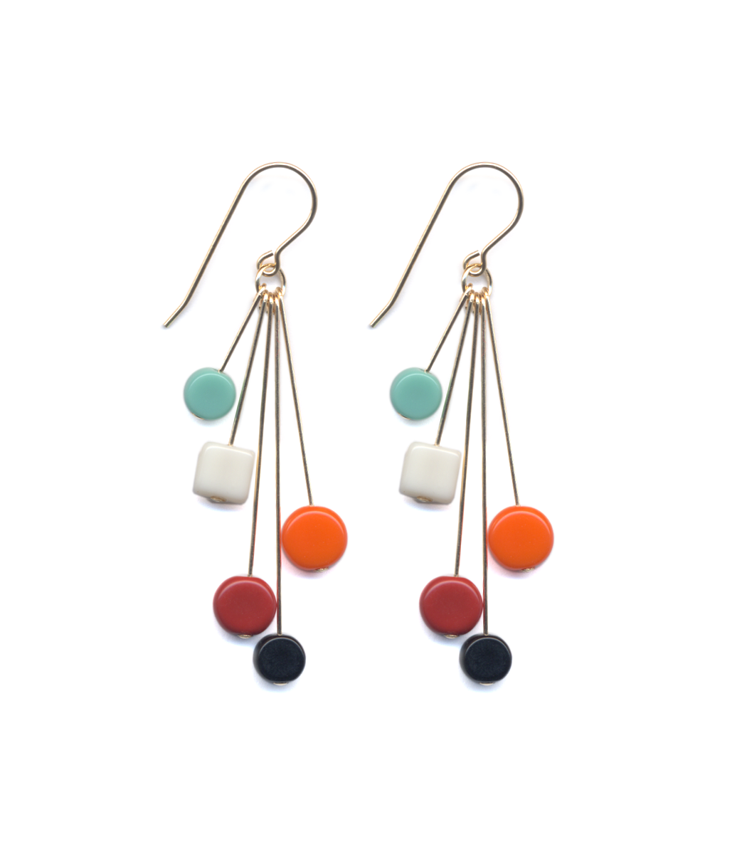 E1824 Puzzle Cluster Earrings