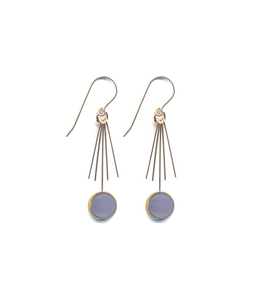 E1833 Lavender Circle with Gold Fringe Earrings