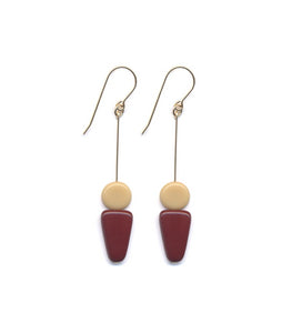 E1859 Burgundy Cone Earrings