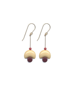 E1864 Cream Mushroom Earrings