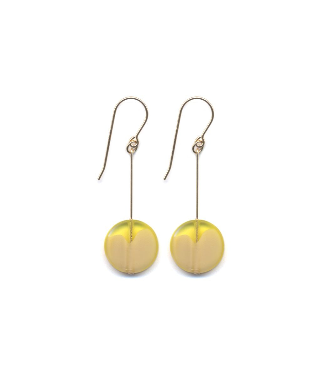 E1868 Yellow Swirl Earrings