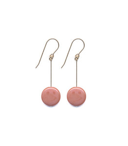 E1873 Pink Happy Face Earrings