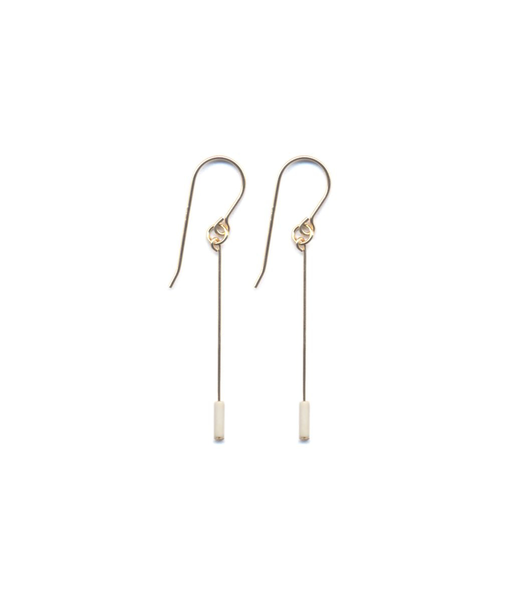 E1881 White Line Drop Earrings