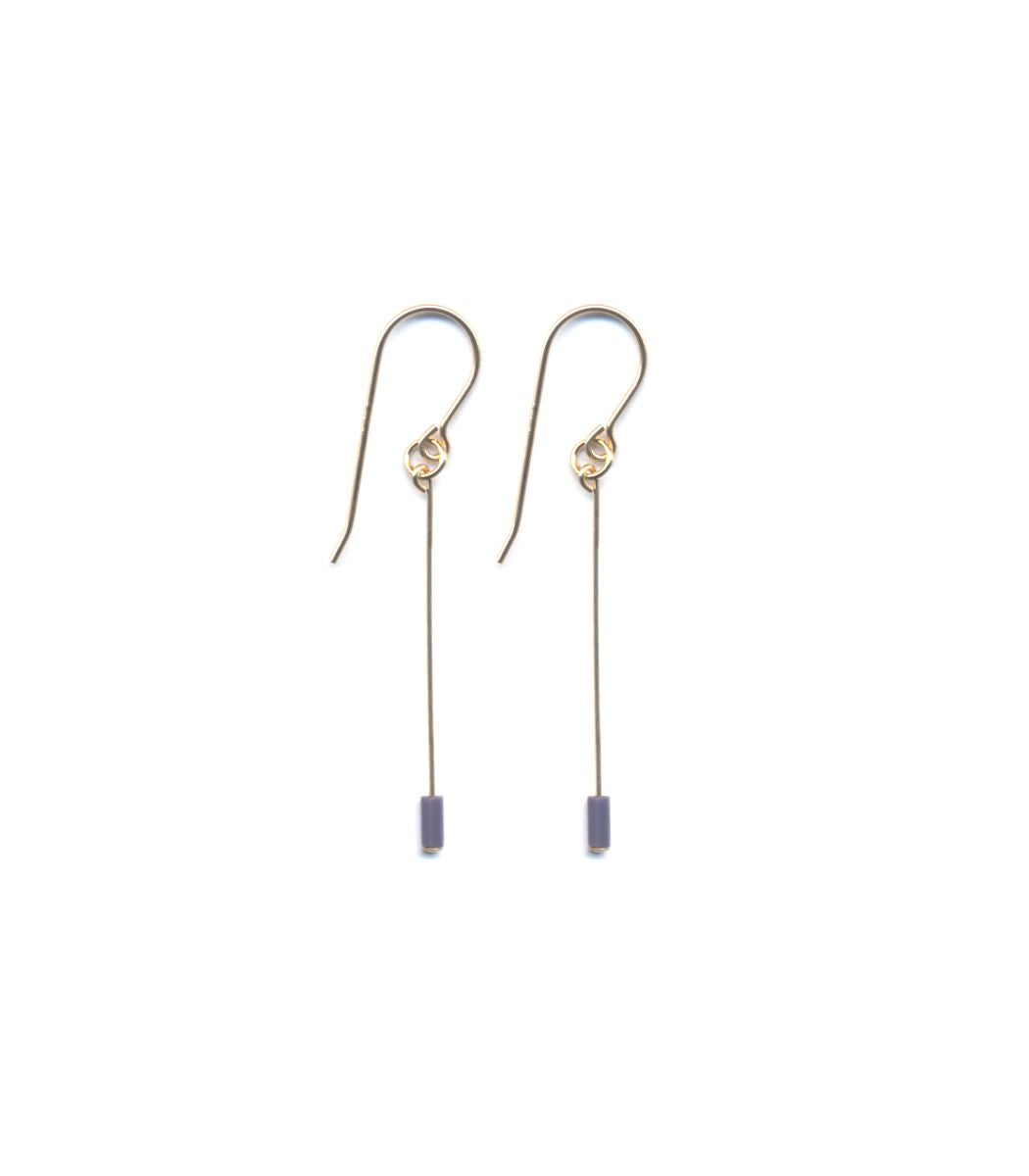 E1883 Mauve Line Drop Earrings