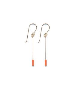 E1884 Coral Line Drop Earrings