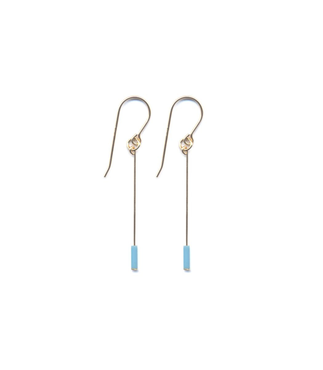 E1888 Baby Blue Line Drop Earrings