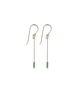 E1889 Green Line Drop Earrings