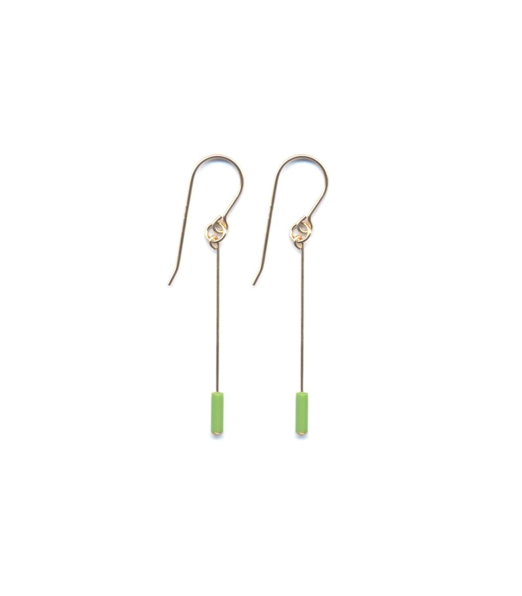 E1890 Lime Line Drop Earrings