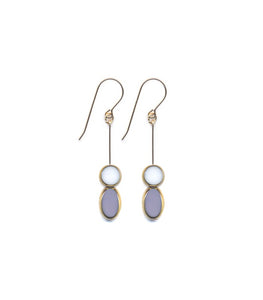 E1891 Lavender Oval Stack Earrings
