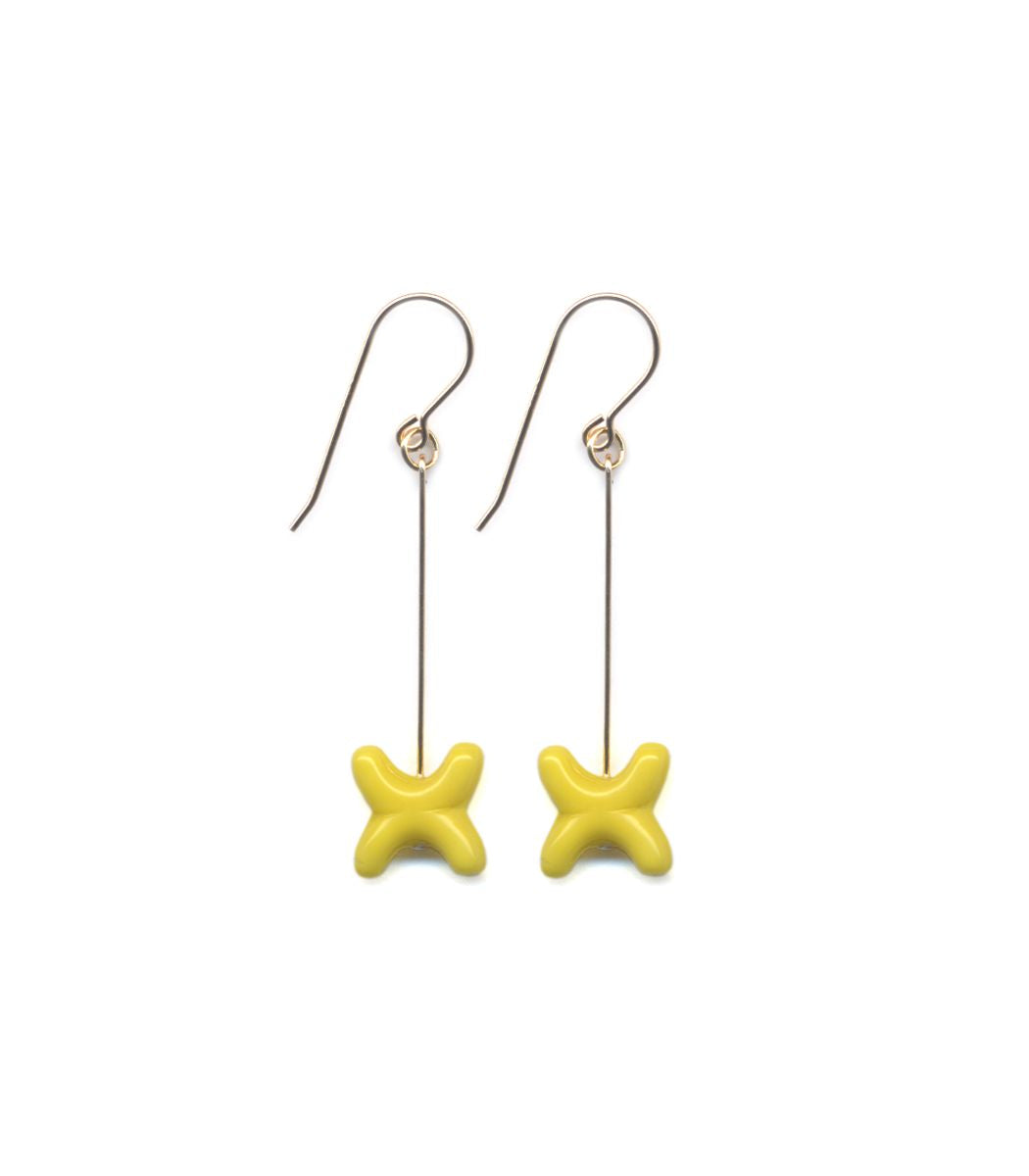 E1893 Yellow X Earrings