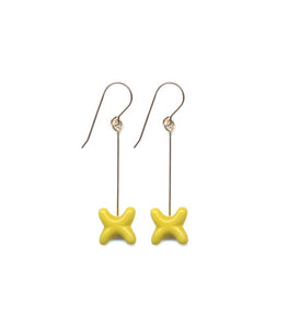 E1893 Yellow X Earrings