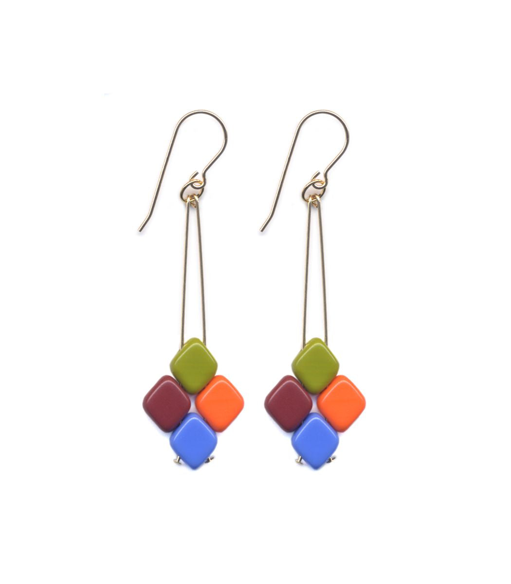 E1901 Diamond Weave Drop Earrings