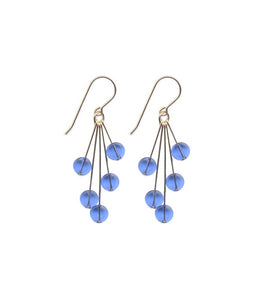 E1912 Translucent Blue Circle Cluster Earrings