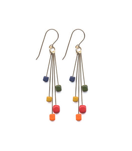 E1913 Multi Square Cluster Earrings