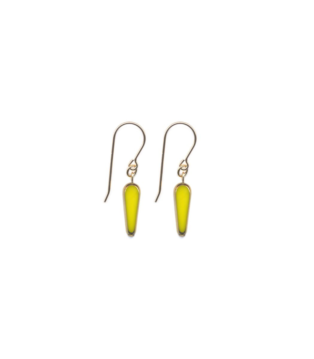 E1920 Yellow Dagger Drop Earrings