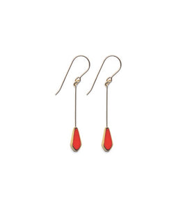 E1921 Red Petal Earrings