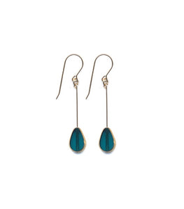 E1923 Teal Petal Earrings