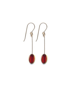 E1924 Burgundy Oval Earrings