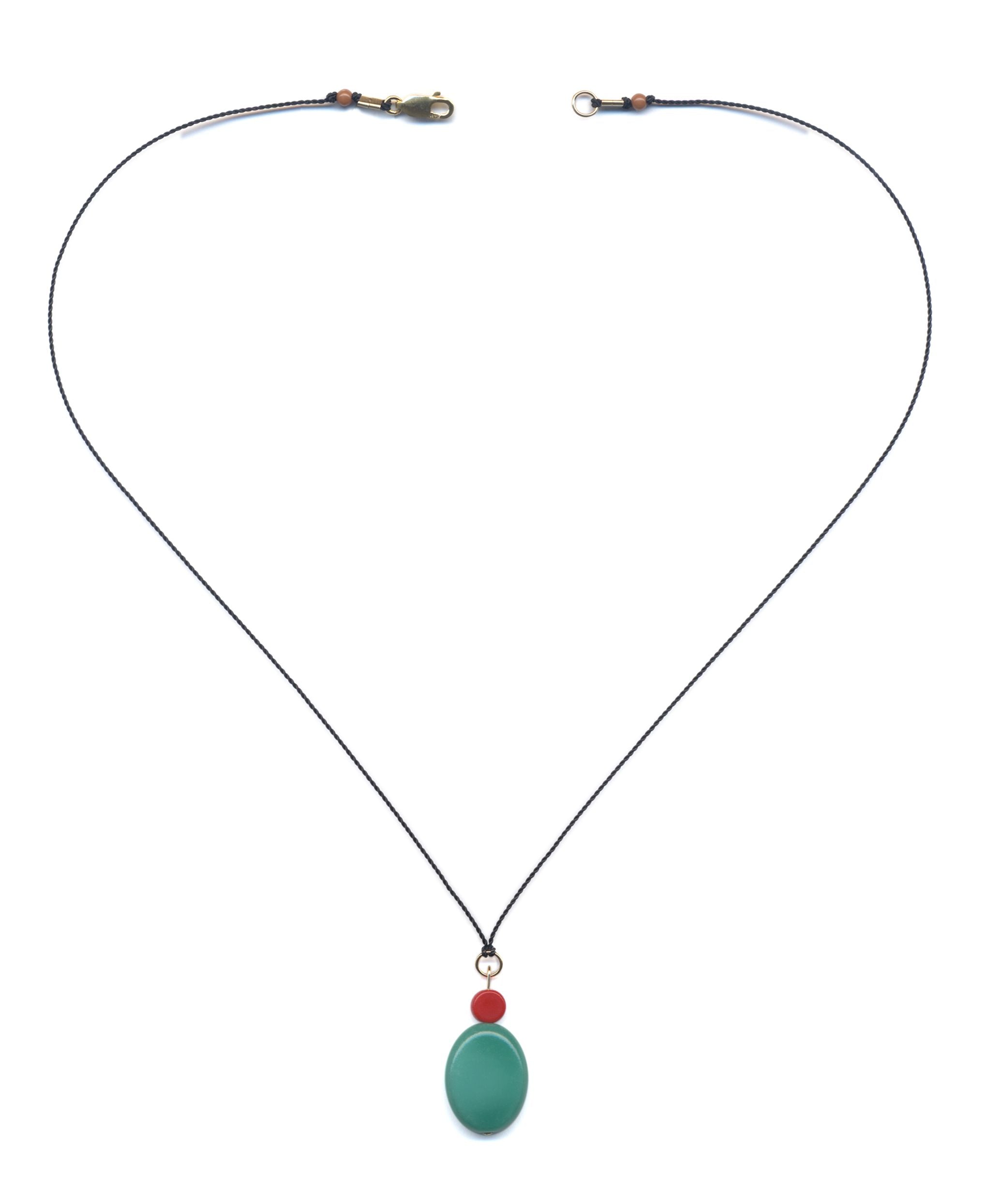 N2135 Green Olive Necklace