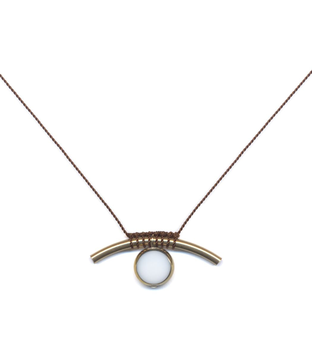 N2201 White Eye Necklace