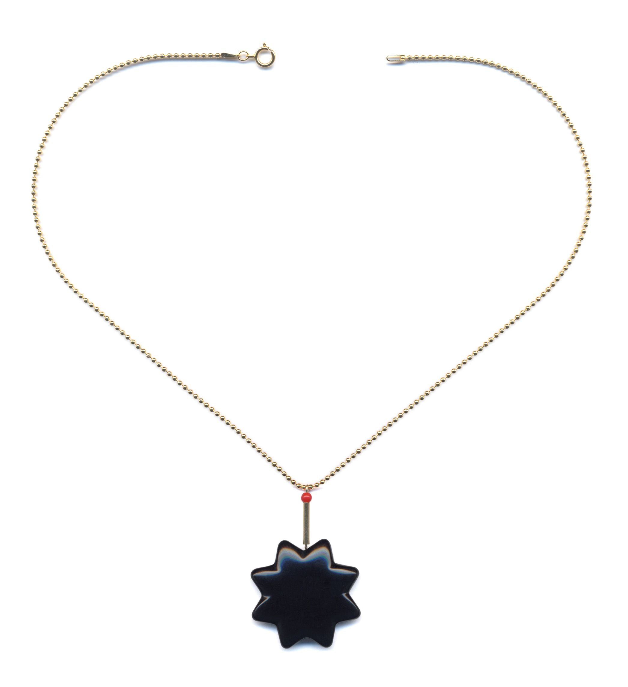 N2204 Black Star Necklace