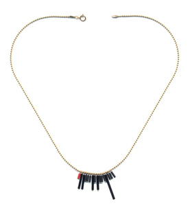N2212 Black Fringe Necklace