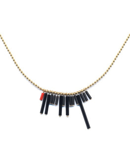 N2212 Black Fringe Necklace