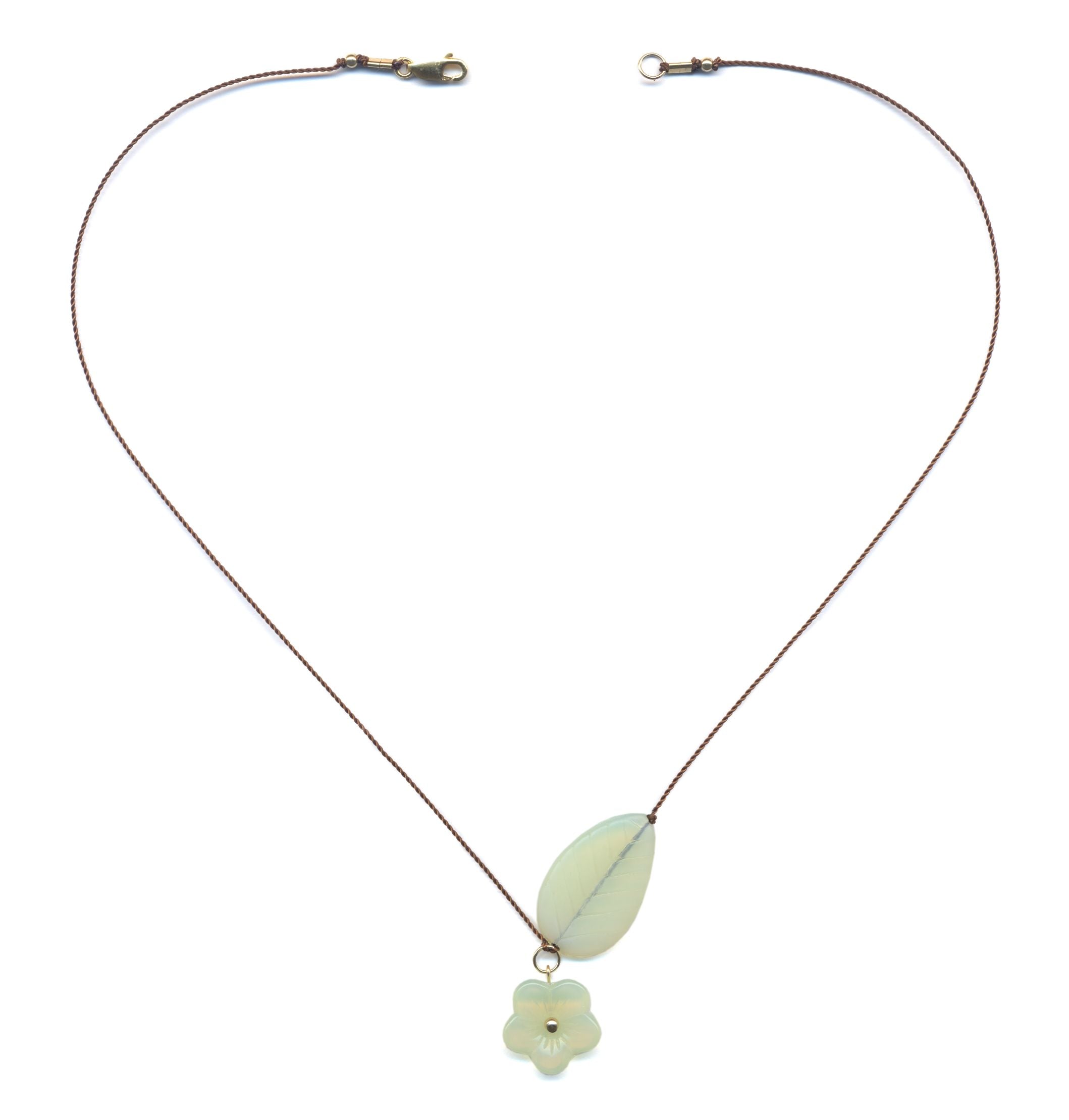 N2220 Uranium Glass Flower Necklace