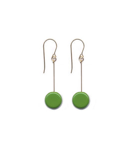Irk Jewelry I. Ronni Kappos E1127 Green Circle Drop Earrings