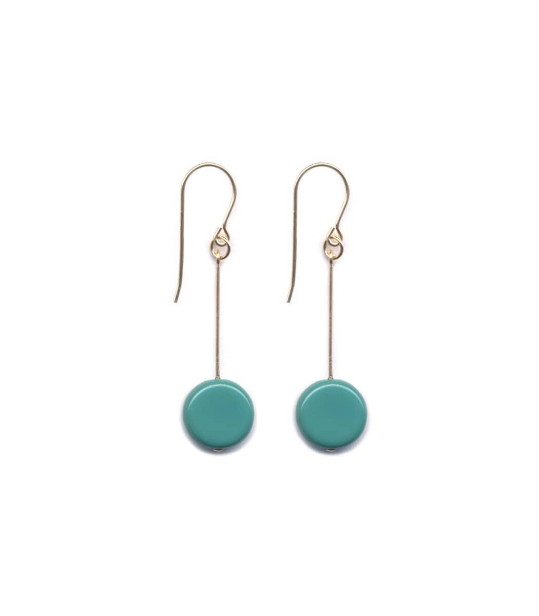 Irk Jewelry I. Ronni Kappos E1128 Turquoise Circle Drop Earrings