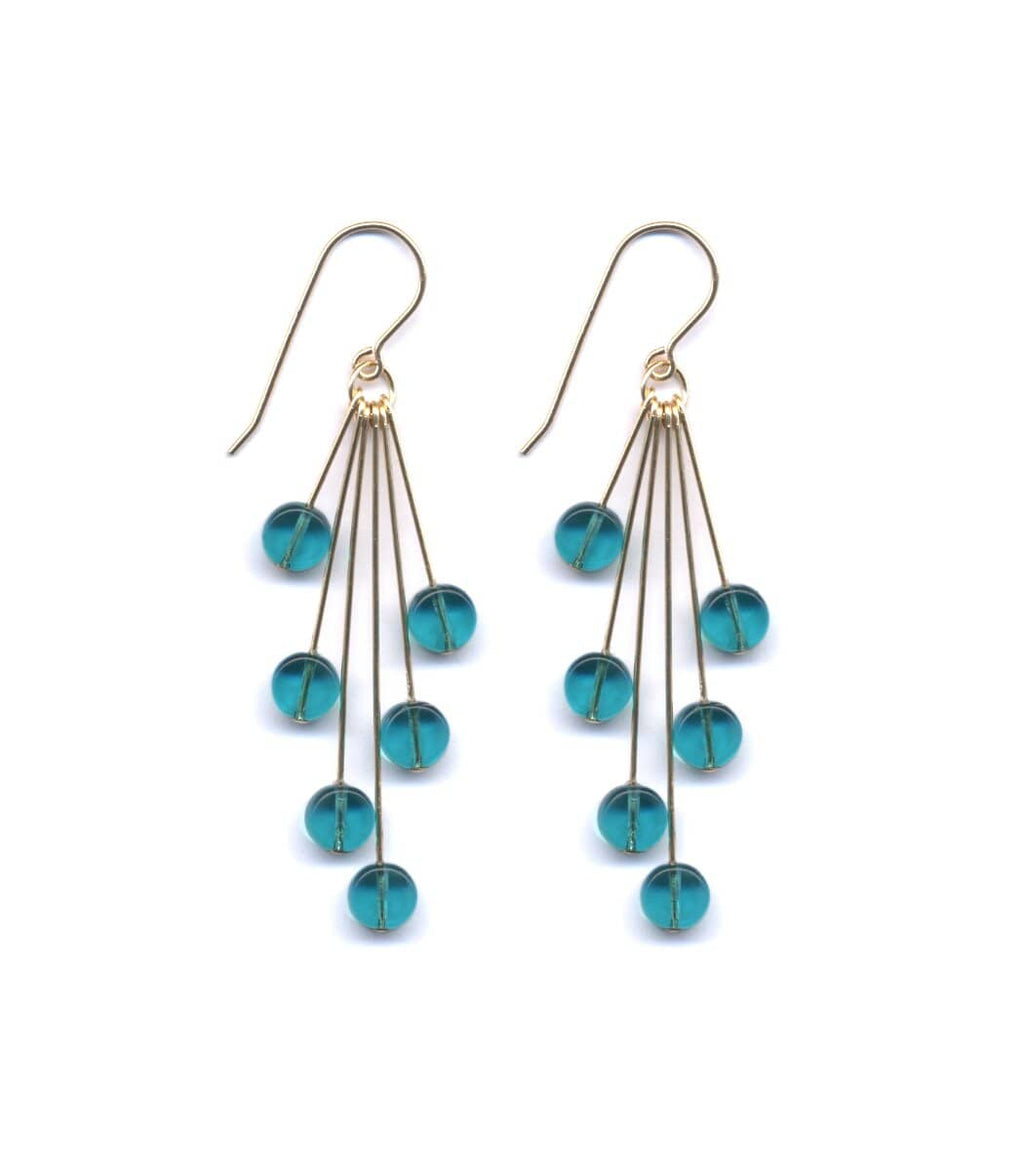 Irk Jewelry I. Ronni Kappos E1408 Translucent Blue Cluster Earrings