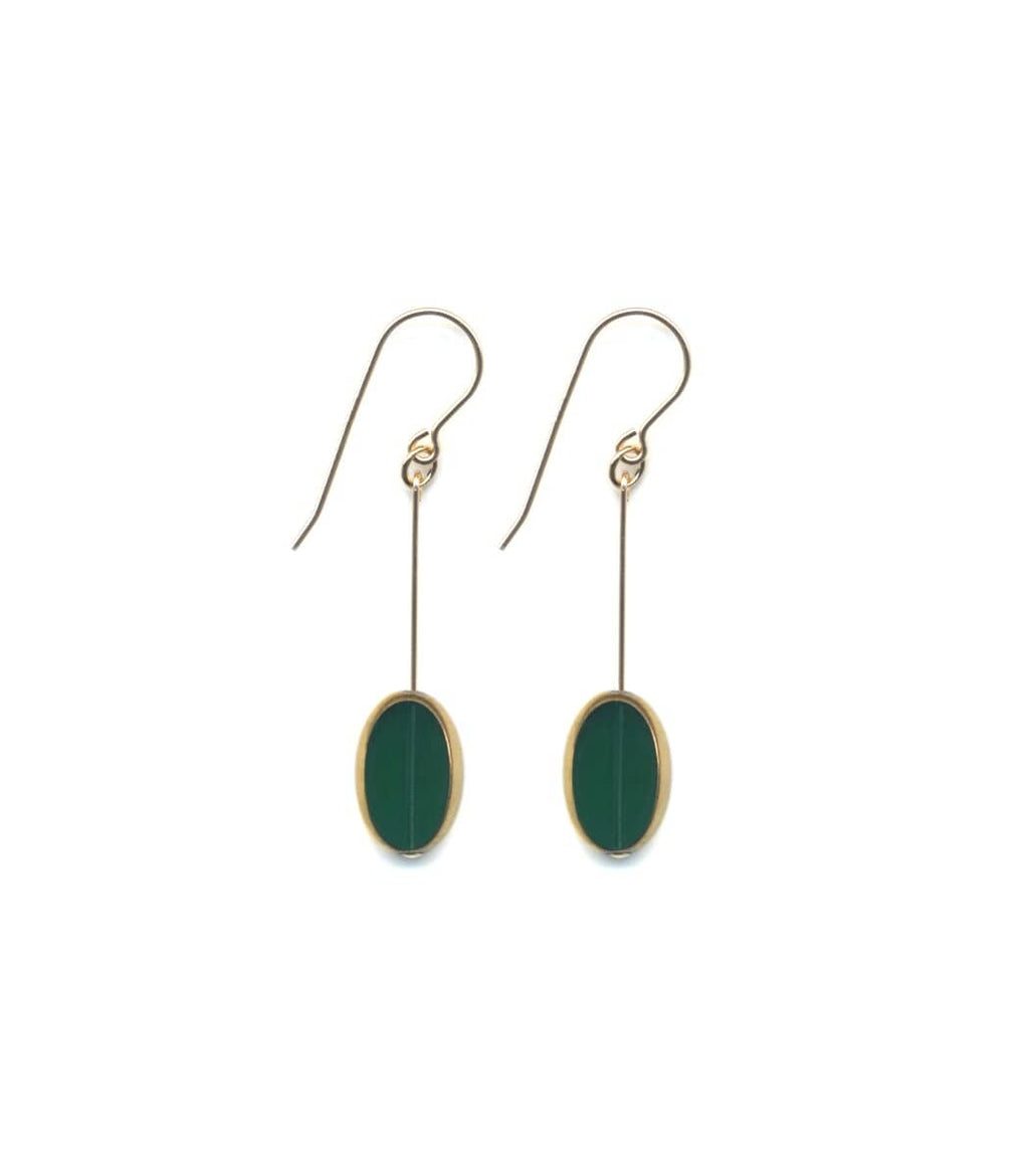 Irk Jewelry I. Ronni Kappos E1675 Jewel Green Oval Earrings