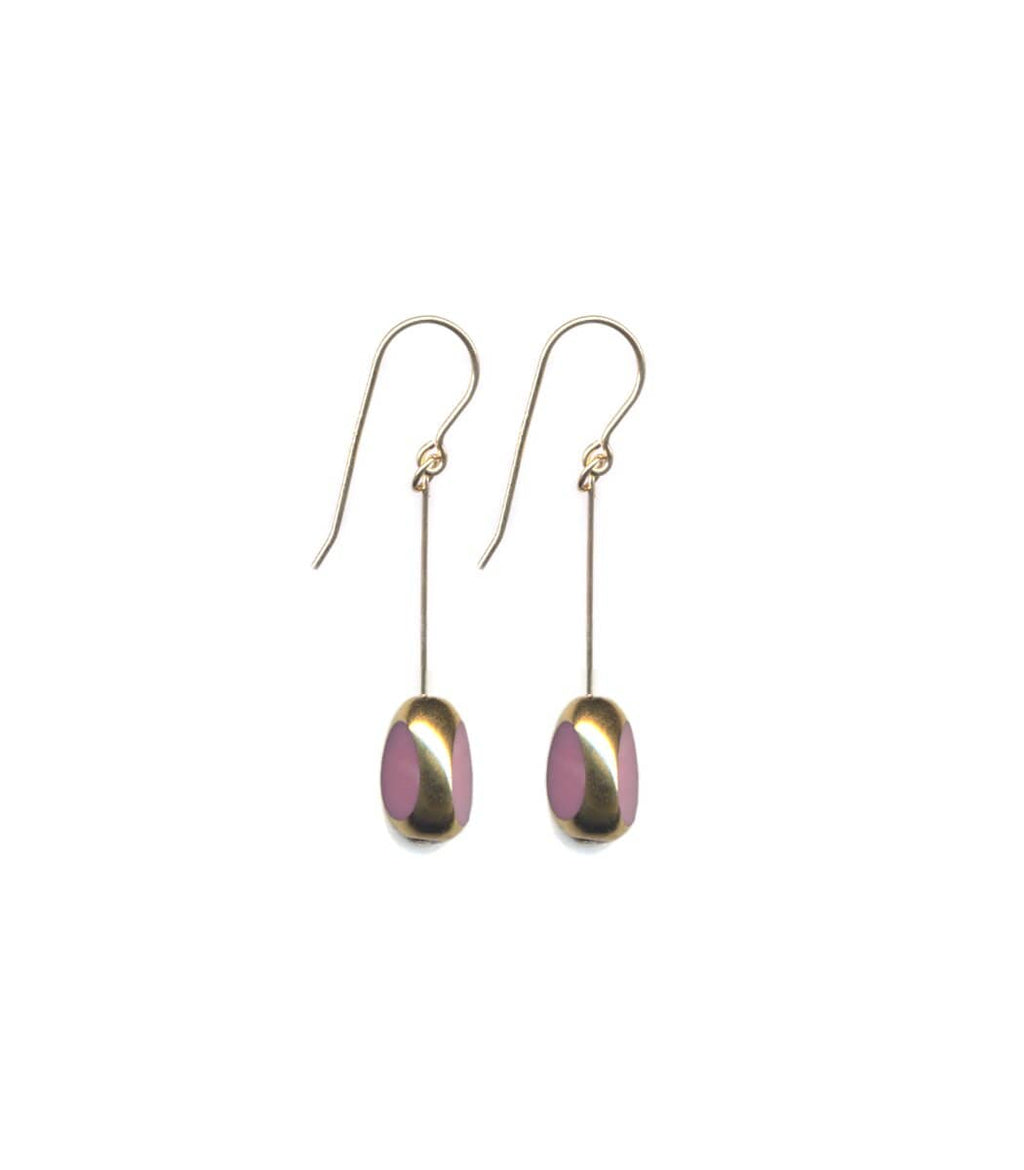 Irk Jewelry I. Ronni Kappos E1704 Pink Bean Drop Earrings