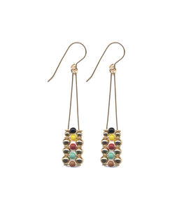 E1752 Klimt Gold Stack Earrings