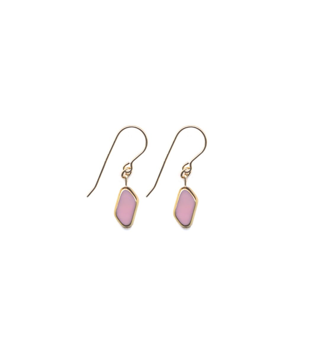 E1762 Pink Rhombus Earrings