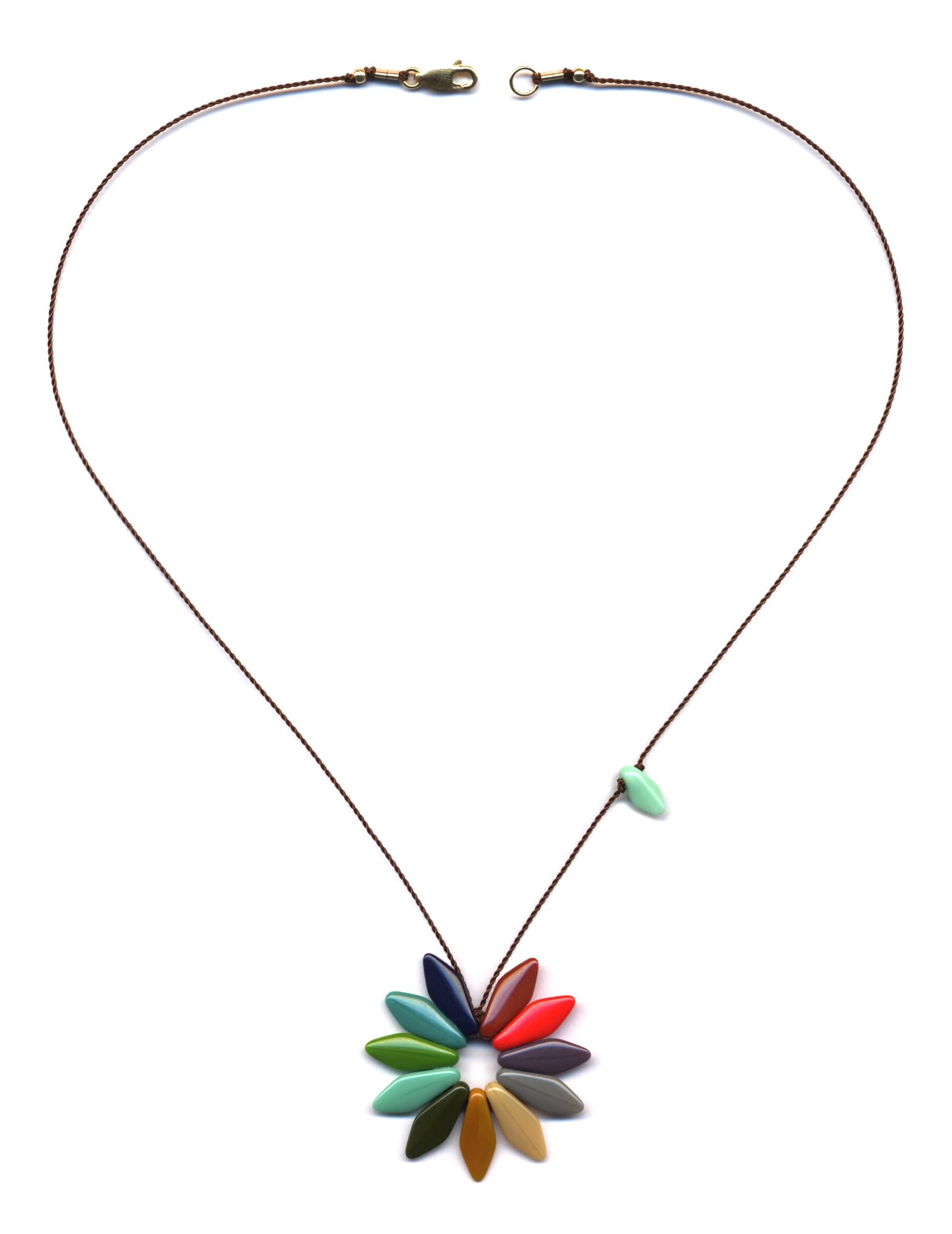 N1309 Rainbow Flower Necklace