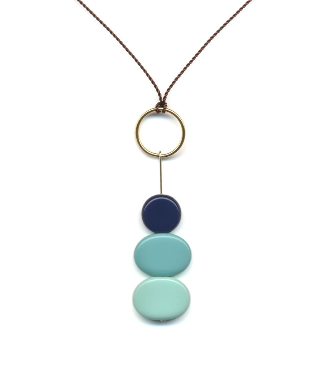 Irk Jewelry I. Ronni Kappos N1842 Blue Stacked Rocks Necklace