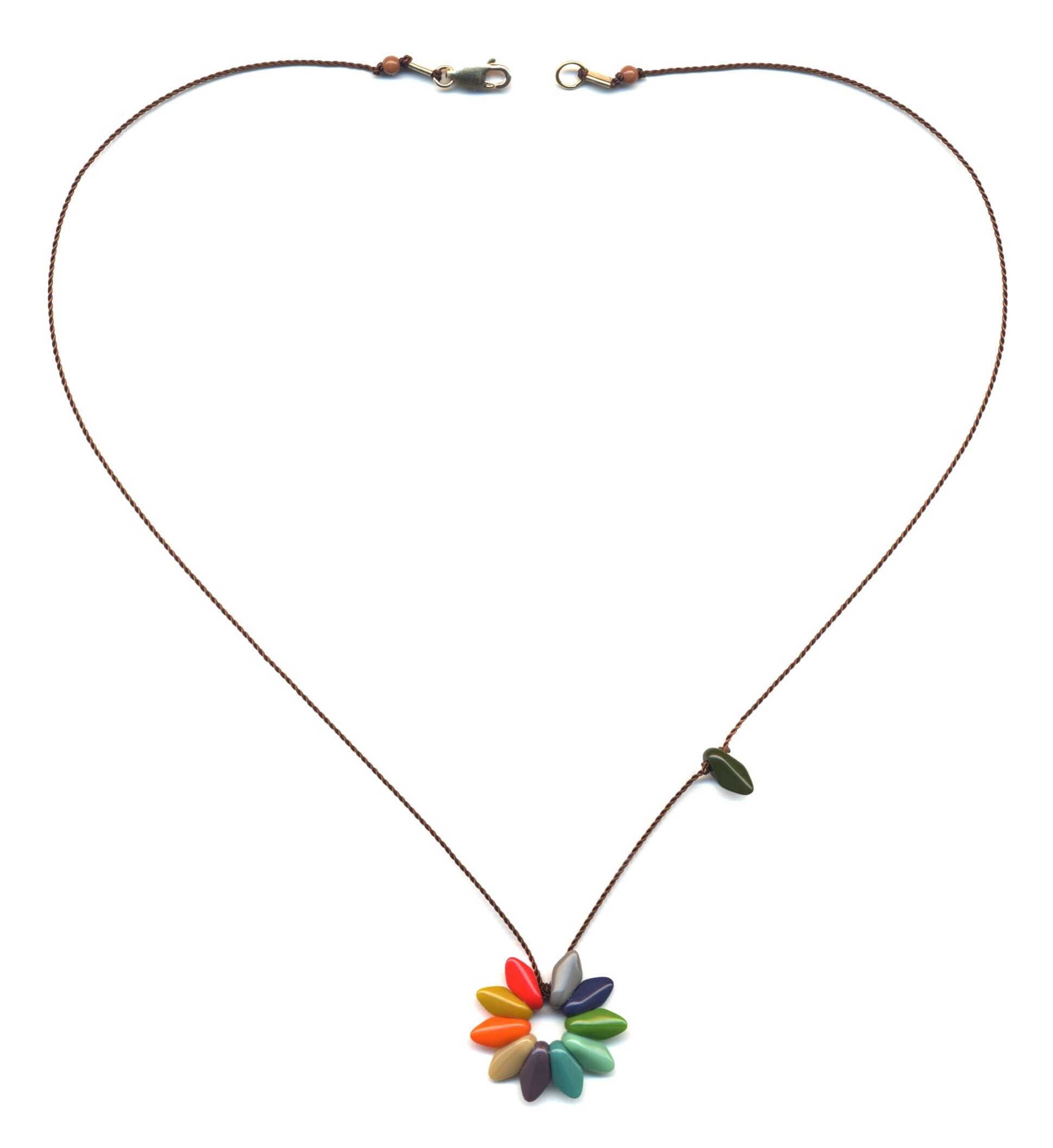 N1876 Small Rainbow Flower Necklace