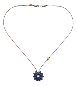 N1879 Small Navy Flower Necklace