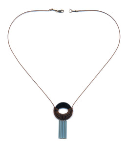 N2029 Roped Blue Streak Necklace