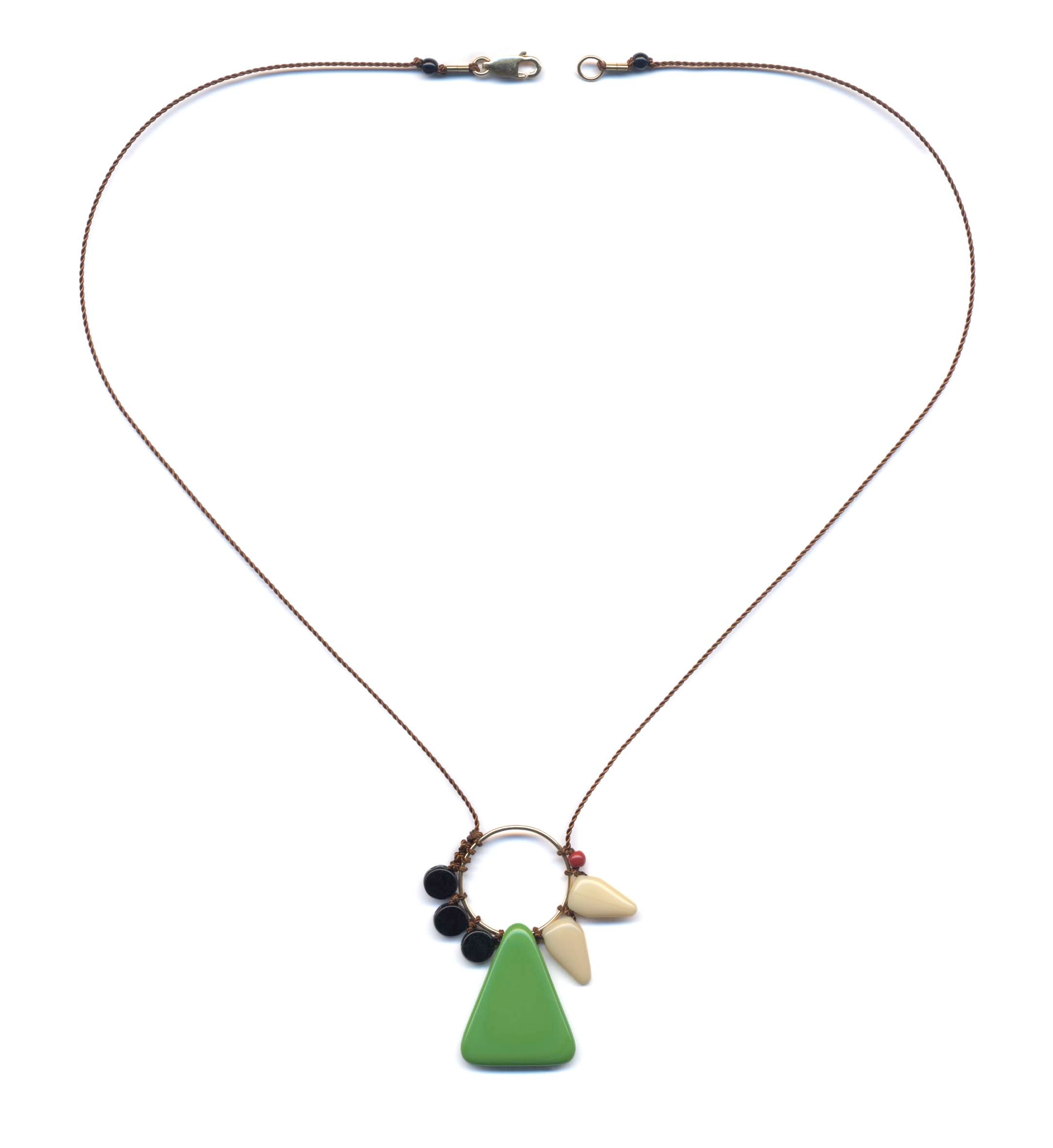 N2038 Green Triangle Gateway Necklace