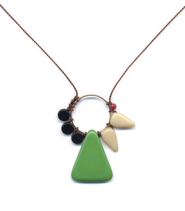 N2038 Green Triangle Gateway Necklace