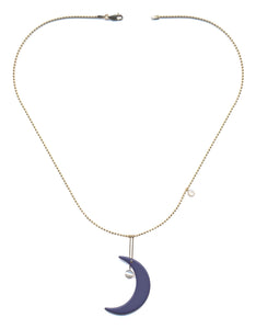 N2040 Navy Crescent Necklace