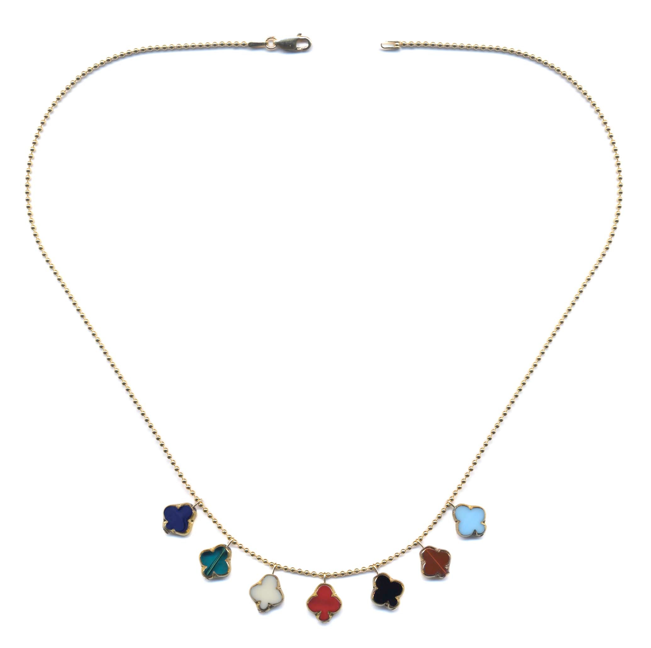 N2044 Multi Clovers Necklace