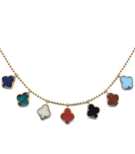 N2044 Multi Clovers Necklace