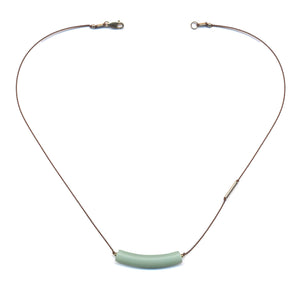 N2046 Milky Green Bar Necklace