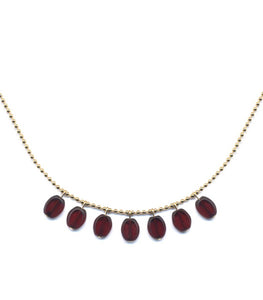 N2047 Burgundy Egg Charms Necklace